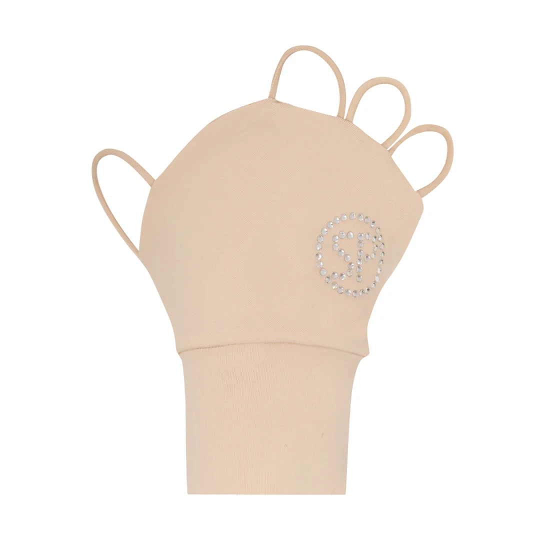 Crystal Palmless Gloves (Beige)
