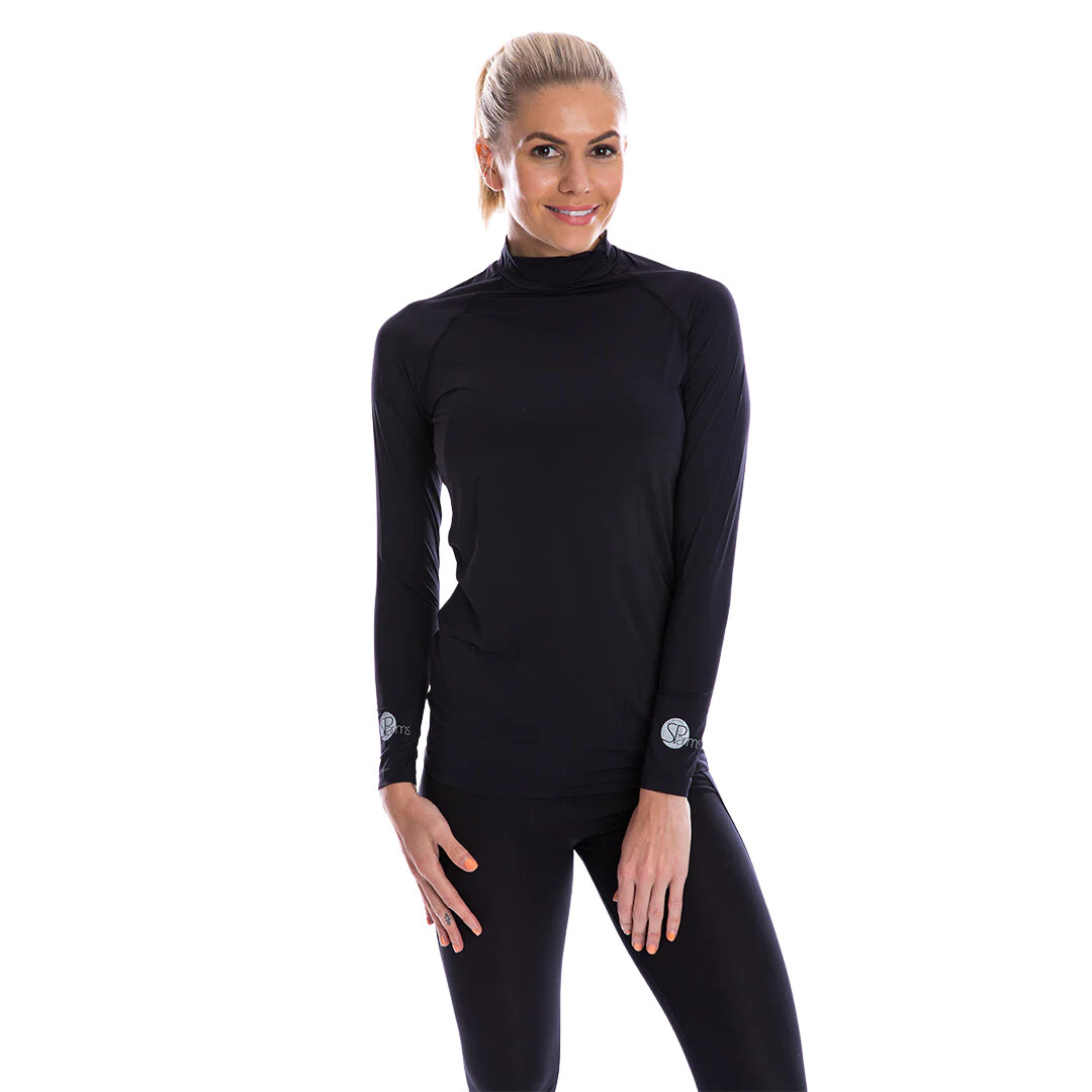 Women's Cooling Shirt High Neck (Black)
