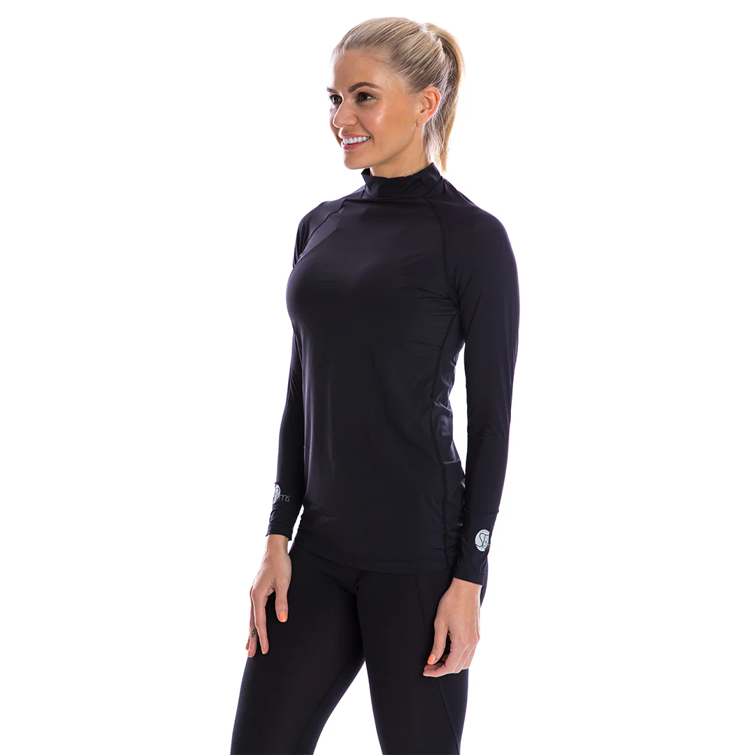 Women's Cooling Shirt High Neck (Black) - Image 2